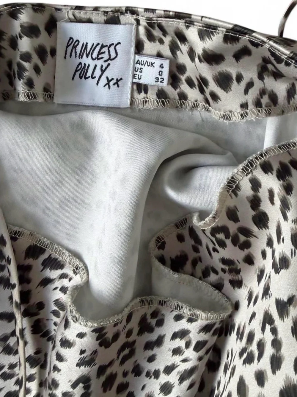 Princess Polly Silky Satin Leopard Print Slip Mini Dress